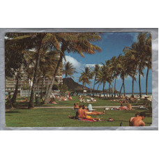 `Fort DeRussy at Waikiki Beach` - Hawaii - Postally Used - Honolulu 1? April 1976 Postmark - Ray Helbigs Postcard