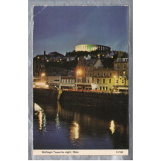 `Mc Caig`s Tower by Night, Oban` - Argyll - Postally Used - Can`t make out postmark - E.T.W Dennis & Sons Ltd Postcard