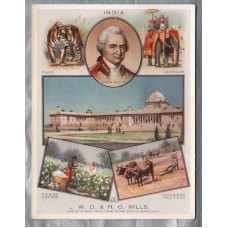 `India - British Empire` - No.7 in a series of 12 - W.D & H.O Wills - Imperial Tobacco Company Limited Card