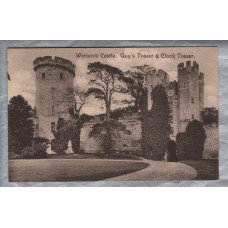 `Warwick Castle, Guys Tower & Clock Tower` - Warwick - Postally Unused - Harry Barton & Sons Postcard - c1920