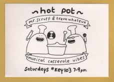 `Mr Scruff & Treva Whateva - HOT POT -Musical Casserole Vibes` - Postally Unused - Boomerang Media Postcard.