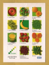 `Just Eat More Fruit (Fruit & Veg) - NHS` - Postally Unused - Boomerang Media Postcard.