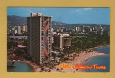 `Hilton Rainbow Towers at Hilton Hawaiian Village` - Postally Used - Hawaii Colorcard Postcard. `Hilton Rainbow Towers at Hilton Hawaiian Village` - Postally Used - Hawaii Colorcard Postcard.
