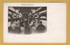 `Burlington Dining Car` - c1910 - Postally Unused - Burlington Route Postcard.