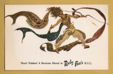`Hand Painted 4 Seasons Mural in Ruby Foo`s N.Y.C` - 1960`s - Postally Unused - Ruby Foo`s & Sedge LeBlang Postcard. `Hand Painted 4 Seasons Mural in Ruby Foo`s N.Y.C` - 1960`s - Postally Unused - Ruby Foo`s & Sedge LeBlang Postcard.