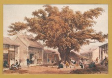 `A Village Square, Hong Kong 1839 by Auguste Borget` - Postally Unused - Producer Unknown Postcard.