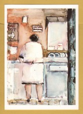 `The Dishwasher. 1986 by John Knapp-Fisher` - Postally Unused - Trevigan Gallery Postcard.
