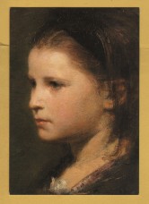 `Head of a Girl by Henri Fantin Latour` - Postally Unused (although message written to rear) - Fitzwilliam Museum Postcard.