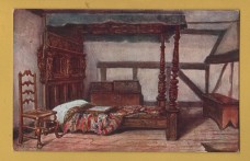 `Bedroom, Anne Hathaway`s Cottage, Stratford-on-Avon by W.W.Quartermain` - Postally Unused - J.Salmon Postcard.
