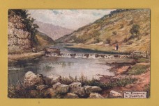 `Derbyshire Dales - `The Entrance to Dovedale` - Oilette - 1357` - Postally Unused - Raphael Tuck & Sons Postcard.
