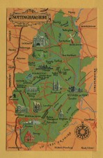 `Map of Nottinghamshire` - Postally Unused - J.Salmon Postcard