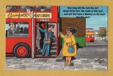 `How Long Will The Next Bus Be?...Comic Series 2020` - Postally Unused - Bamford & Co Ltd Postcard