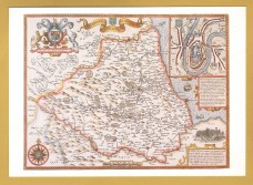 `John Speed: County Durham. 1st Edition, 1611` - Postally Unused - Cleveland County Museum Postcard