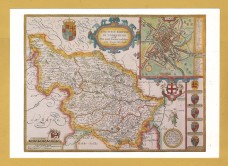 `John Speed: West Riding. Engraved 1610, Published 1676` - Postally Unused - Cleveland County Museum Postcard