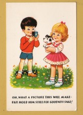 `Oh, What A Picture This Will Make, But Hold Him Still For Goodness Sake!` - Postally Unused - Producer Unknown Postcard