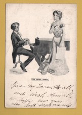 `The Singing Lesson` - Postally Used-1904 - Dainty Novels Postcard