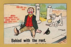 `Behind With The Rent` - Postally Used-1910`s - Comicus Postcard
