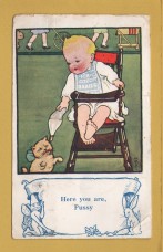 `Here You Are Pussy` - Postally Used-1926 - Producer Unknown Postcard
