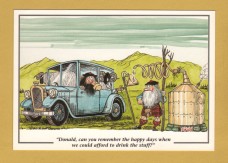 `Donald, Can You Remember The Happy Days When We Could Afford To Drink The Stuff?` - Postally Unused - Firtree Publishing Postcard