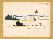 `Wee Sandy Golfing` - Postally Used - Dun-Mor Postcard