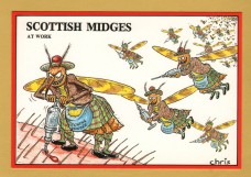 `Scottish Midges at Work by Chris Tyler` - Postally Unused - Exclusive Card Co. Postcard