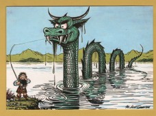 `The Loch Ness Monster by Maurice Scott Cameron` - Postally Unused - J.Arthur Dixon Postcard