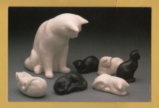 `"Ludwig and the Small Cats" - Moorside Design, Ceramic Cats`- Postally Unused - Moorside Postcard.