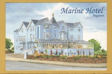 `Marine Hotel, Seafront, Paignton` - Postally Unused - R.Horwood Postcard.