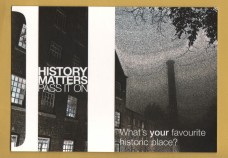 `History Matters - What`s Your Favourite Historic Place?`- Postally Unused - History Matters Postcard.