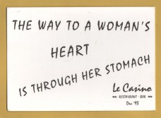 `Le Casino - Restaurant Bar - Dec 93 - Chelsea, London`- Postally Used-1994 - Time Out Postcard.