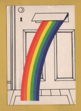 `Rainbow`s End by Patrick Hughes - Angela Flowers Gallery, London`- Postally Used-1986 - Artists` Cards Postcard.