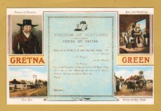 `Kingdom of Scotland - Parish of Gretna - GRETNA GREEN` - Postally Unused - Whitholme Postcard.