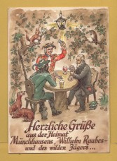 `Warm Greetings From the Homeland of Munchhausen, Wilhelm Raabe, and the Wild Huntsmen....`- Postally Used-1973 - Holzminden District Postcard.