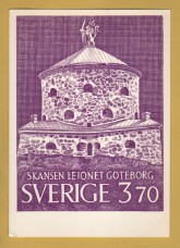 `Sweden - Reproduced Skansen Lejonet 3,70 krona Stamp from 1967`- Postally Unused - Post Office Postcard.