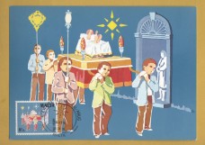 `Malta - Christmas Eve Procession...Reproduced from 1981, 8c + 2c Stamp`- Postally Used-1981 - Malta Post Office Postcard.