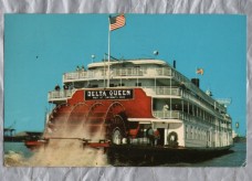 `Steamer Delta Queen` - Postally Used - Tiptonville April 24 1971 Postmark - Curteichcolor Postcard
