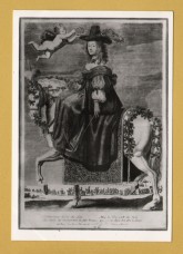 `Christina, Queen of Sweden by Pierre Mariette` - Postally Unused (although message written to rear) - Stockholm, Royal Library Postcard.