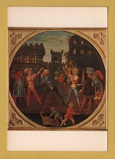 `Florence - Davanzati Palace - `Anon, 15th cent Tuscan: Civetto Game`` - Postally Unused - Nova LVX Postcard.