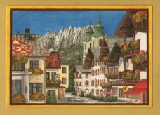 `Austria - `St Johann with Kaiser Mountains by Rene Rietmeyer`` - Postally Unused - Rene Rietmeyer Postcard.