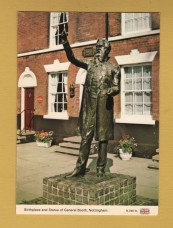 `Birthplace and Statue of General Booth, Nottingham` - Postally Unused - E.T.W.Dennis Postcard.