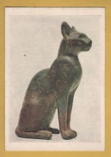 `CAT - Egyptian, Saite Period, about 600 BC` - Postally Unused - British Museum Postcard.