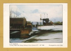 `Croxley Paper Mill (Going Fishing) by Cliff Resnick` - Postally Unused - East Midlands Arts Postcard.