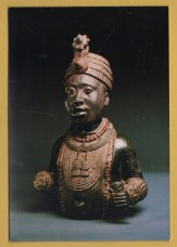 `Upper Half of a Figure of an Oni (King), Ife, 15th/16th cent - Museum of Ife Antiquities, Ife` - Postally Unused - Detroit Institute of Arts Postcard. `Upper Half of a Figure of an Oni (King), Ife, 15th/16th cent - Museum of Ife Antiquities, Ife` - Postally Unused - Detroit Institute of Arts Postcard.