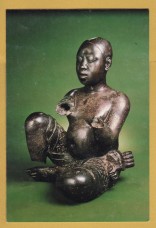 `Seated Figure, Tsoede - 13th/14th cent - National Museum, Lagos` - Postally Unused - Detroit Institute of Arts Postcard. `Seated Figure, Tsoede - 13th/14th cent - National Museum, Lagos` - Postally Unused - Detroit Institute of Arts Postcard.