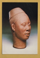 `Head Said to Represent the Usurper Lajuwa, Ife - Museum of Ife Antiquities, Ife` - Postally Unused - Detroit Institute of Arts Postcard.