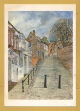 `Steep Hill, Lincoln by David Cuppleditch` - Postally Unused - Charles Skilton & Fry Postcard.