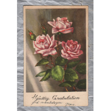 `Hjartlig Gratulation` - Sweden - Postally Used - Molnbo 27th November 1946 Postmark 