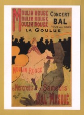 `Toulouse-Lautrec and Monmartre -`Moulin Rouge, La Goulue, 1891 by Toulouse-Lautrec` - Postally Unused - Pomegranate Postcard.