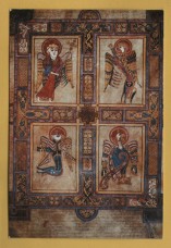 `Symbols of the Four Evangelists, Book of Kells c800AD` - Postally Unused - Trinity College Library Postcard.
