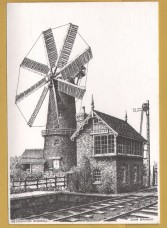 `Heckington Windmill, Lincs by John Bangay` - Postally Unused - John Bangay Postcard.